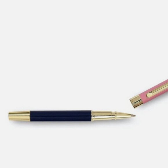 Kate Spade Pink & Navy Colorblock Ballpoint Pen new in box - Picture 2 of 5